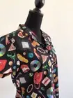Dangerfield Shirt Womens Size 10 Collared Old Days Print Organic Cotton
