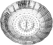 [AIMALL] Steam Vegetable Basket Stainless Steel Tray Mesh Cook Dish Folding Steamer, Collapsible Mesh Design, Versatile Use for Vegetables, Seafood, Desserts