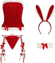 [Generic] Sheer Bras for Women Sexy Front Closure Women's Adult Christmas Women's Clothing Ears Headband with Bow Tie Collar Cuff Tail Christmas Bunny Clothing Vintage Japanese Kimono Rose