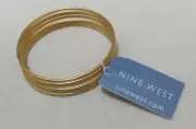 NINE WEST Gold Tone 7 Connected Bangles Bracelet NEW $24 NWT for 7” Wrist