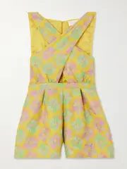 [DESTREE] DESTREE - Louis Floral-jacquard Playsuit - Yellow - large large Yellow