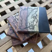 Wood Fractal Lichtenberg Coasters Resin Cup Mug Table Decor Electricity