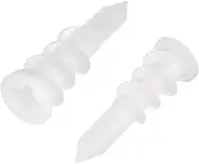 Wall Plugs， 100pcs 10mm x 32mm Plastic Drywall Hollow Wall Anchors Expansion Pipe White Good Elasticity