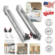 Heavy Duty 1 Pair Soft Close Drawer Slides - 18 Inch, 80 lb Load Capacity