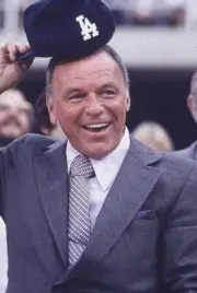 World Series, Closeup of celebrity performer Frank Sinatra before - Old Photo