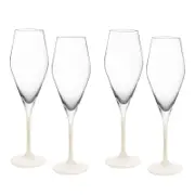 Villeroy & Boch Manufacture Rock Blanc Flute, Set of 4