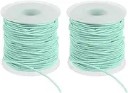 uxcell Elastic String for Bracelet 164 Ft/50 Meter Length 1.5 mm Dia, 2 Roll Sturdy Stretchy String Cord for Jewelry Making Necklace Beading Craft DIY, Lake Green