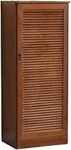 Freestanding Simple Modern Entryway Breathable Shutters Single Door Household Shoe Cabinet Adjustable Shoe Shelf Shoe Cupboard(Brown)