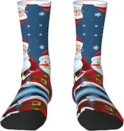 [OAROK] Santa Claus And Snowman Stylish Adult Socks - Soft And Comfortable Perfect For Daily Wear And Sports, White