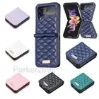 Case for Samsung Galaxy Z Flip 3 Flip 4 Luxury Quilted Leather Shockproof Cover