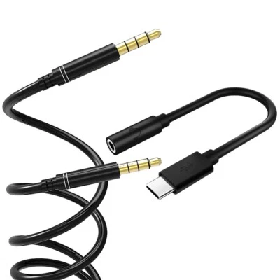 USB Type C to 3.5mm Adapter with DAC Chip + Audio Aux Cable fit Google Pixel 4