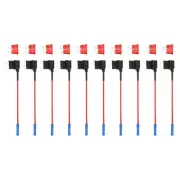 Fuse Tap 24V 12V Car Add A Circuit Fuse Tap with 10A Medium Fuses, 10pcs