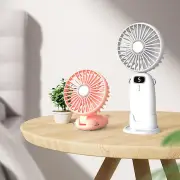 USB Handheld Fan Foldable Portable Neck Hanging Fans 5 Speed 4000mAH Rechargeable Fan with Phone Stand and Display Scree