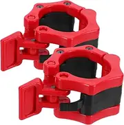 HEALEEP 1 Pair Barbell Clip Barbell Attachments Fitness Accessories Bar Bell Clamps Gym Accessories Barbell Fasteners Gym Barbell Clamps Weight Lifting Clamps Gym Clips Gym Gear Red Iron