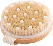 HAKIDZEL 1Pc Khaki Wood Bath Brush Exfoliating Massage Brush for All Body Cleansing Compact No Handle Design for Relaxation and Skin Care Unisex Shower Brush