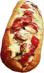 FOYTOKI 1 PC Simulation Ham and Bread Cushion Fun Throw Pillow for Sofa Car and Chair Lumbar Support Pillow for Relaxation Creative Indoor Decor and Easy Care