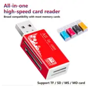 Aluminium Multi Card Reader SDHC Micro SD M2 MS MMC TF Memory Stick