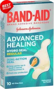 Band-Aid Advanced Healing Waterproof Plasters – Regular Size, 10 Pack