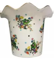 MACKENZIE CHILDS Flower Market Garden Pot - White