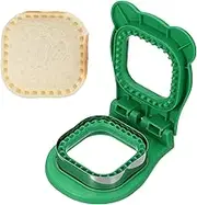 uxcell Crustless Sandwich Cutter, Square Shape Uncrustable Sandwich Maker Sealer Press Bread Cookie Cutter and Sealer for DIY Breakfast Lunch Afternoon Tea (Green)