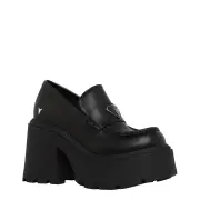 SPOILED BLACK LEATHER PLATFORM SHOES