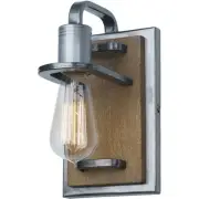 Varaluz 268B01SLW Lofty Bathroom Vanity Light Wheat and Steel