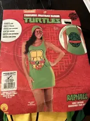 LICENSED TEENAGE MUTANT NINJA TURTLES RAPHAEL HOODED DRESS ADULT COSTUME MEDIUM