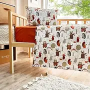 Mundolindo Bedding Sets for Boys and Girls, 100% Cotton Duvet Cover Set, Cute Woodland Animal Bedding, 3-Piece Toddler and Crib Set (White)