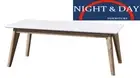 Brand New Oslo Coffee Table Two Tone Matte White & Ash hardwood Timber Legs