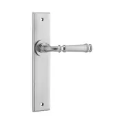 Iver Verona Door Lever Handle on Chamfered Backplate Brushed Chrome