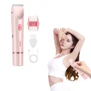 Dual Head Women Body Shaver Bikini Trimmer USB Rechargeable Hair Razor-Pink