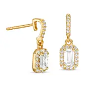 0.63 CT. T.W. Emerald-Cut Diamond Frame Drop Earrings in 14K Gold