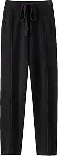 [Generic] Cashmere Sweatpants Women High Waisted Drawstring Pants Casual Knitted Harem Pants