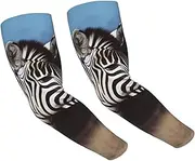 [FHEDVBN] Animal Zebra Arm Sleeves Compression Arm Covers for Men Women Outdoor Sun Sleeves Cooling Sports Sleeve, Black