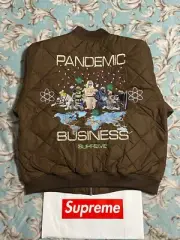 SUPREME AOI QUILTED WORK JACKET (BROWN) (XL) FW24 NCAA HOODED STADIUM JACKET
