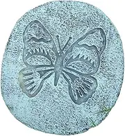 Garden Décor Stone,Beautiful Garden Stepping Stones Outdoor,Bronze Blue Patina Decorative Stepping Stone for Patio Yard Art,Anti-Slip Outdoor Stepping Stones (Butterfly)