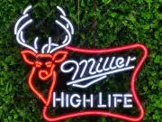 Vivid LED Miller Lite Beer High Life Deer Bar 24"x22" Neon Sign Lamp With Dimmer