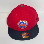 NY Mets Cap Home Run Apple FITTED Hat Red Size 7 3/4 New Era NEVER WORN T7L Box