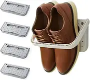 Laugh Cat 4 Pack Hanging Plastic Shoe Rack Wall Mount Creative Folding Organizer Camper Shoes Storage Shelf Adhesive Shoe Holder For Door