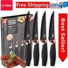 Brooklyn 4-Piece Ceramic-Coated Steak Knife Set - Black & Copper Elegance