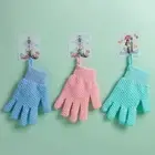 1pair Exfoliating Bath Gloves Hook Design Deep Clean Five-finger Scrub Bath