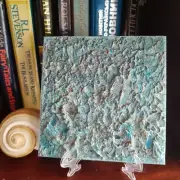 Original Wall Art Textered Painting 6x6 in Reflections of the Sun on the Water
