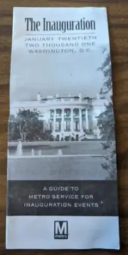 George W Bush Guide To Inauguration Events In Washington DC - 1/12/2001