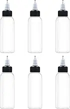 EOSAU 6 Pcs 2oz Plastic Squeeze Bottles with Twist Top Cap, 60ml Clear Dispensing Bottles, Empty Squirt Bottle for Liquids, Sauces, Arts, Crafts, Travel