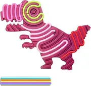 Anemeeoke Dinosaur Sensory Activity Board for Kids, Double-Sided Silicone Fidgets Toys - Silent, No Mess, for Calming, Stress Anxiety, ADHD&Autism - Includes Portable Travel Bag & 12 Strings, Purple