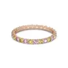 Eternity Pink Spinel Yellow Tourmaline 925 Sterling Silver Rose Plated Ring