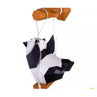 立體動物紙藝 可愛盪鞦韆熊貓 貓熊 抱抱 紙模型