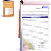 Large Contractor Invoice Book 3-Part Carbonless 8X11 in 50 Sets Work Order