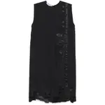[Prada] Prada Floral-appliqué Midi Dress 40 IT BLACK