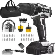 20V MAX Cordless Drill Set with 58 Bits, 285 In-Lb Torque & Accessories
